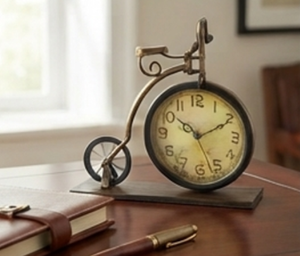 Vintage Gold Cycle Quartz Table <b>Clock</b> With <b>Radio</b> Electronic Movement Elegant Metal Shape Home Decor For Living Room Office Gift - Product Image 5