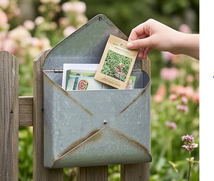 Boîte aux lettres moderne en tôle galvanisée grise avec design mural, idéale pour le jardin, le bureau, le courrier et le stockage de colis - Product Image 4