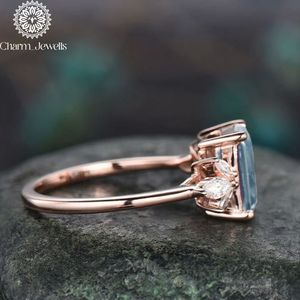 Bague de fiançailles en moissanite plaquée or rose et argent pour femme, certifiée IGI, sertissage classique à griffes, 3g de pierres précieuses - Product Image 3