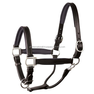 Licol de cheval de luxe en cuir de haute qualité, canal vide, avec couronne anatomique, doux et rembourré, matériel en or ROSE - Product Image 5