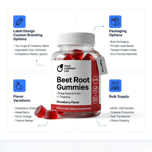 Private Label Beet Root Gummies with Grape Seed Extract & L-Theanine Dietary <b>Supplement</b> OEM Manufacturer - Product Image 5