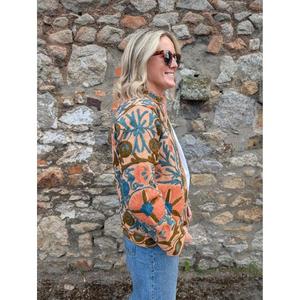 Creative Embroidered Paisley Stand Collar Bomber <b>Jacket</b> Women Full Sleeve Regular Length Woven Polyester Cotton Autumn Style - Product Image 3