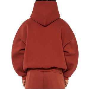 <b>Men's</b> Oversized Hooded Sweatshirt Solid Color Fleece Cotton Casual Autumn Wear Regular Sleeve Fit - Product Image 2