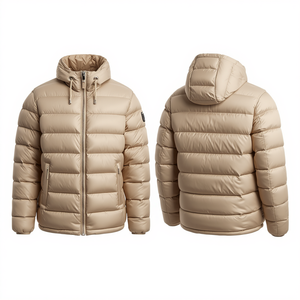 Veste d'hiver légère beige pour homme, vêtements décontractés pour l'extérieur - Product Image 1