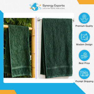 Fournisseur de premier plan de serviettes de bain en polycoton avec finition lavée et face jacquard - Durent plus longtemps et sont moins sujettes à l'usure au prix le plus bas - Product Image 3