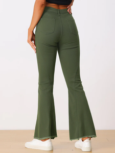 กางเกงยีนส์เอวสูงทรงสลิมฟิตพร้อมกระดิ่งยาวผ้ายีนส์ยืดได้ผ้าเดนิมแบบรัดรูประบายอากาศได้ดีสำหรับฤดูร้อนซักได้ - Product Image 3