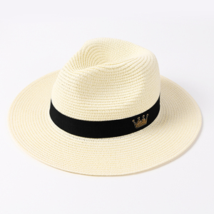 Wholesale Custom Logo Summer Panama Fedora <b>Straw</b> <b>Hat</b> Wide Brim Roll up Beach Sun <b>Straw</b> <b>Hat</b> Women and Men - Product Image 4