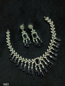 Classic American Diamond Bridal Jewelry Set Two-Piece <b>Necklace</b> <b>and</b> <b>Earrings</b> for Wedding Fashionable Classic Style - Product Image 2