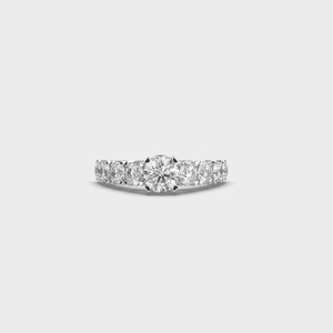 Anillo de Eternidad con Diamantes Redondos en Oro Blanco de 18K con Engaste de Garras, Joyería Fina Clásica para Mujer, Anillo de Compromiso - Product Image 1