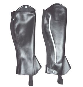 Men's Genuine Leather English <b>Half</b> <b>Chaps</b> Cow Leather Zipper Closure Machine Washable Equestrian Riding Gear Solid Color Regular - Product Image 5