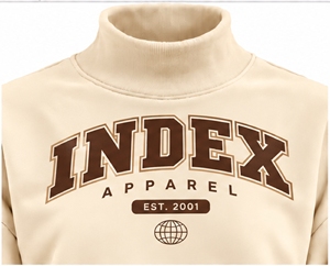 Sudadera de Cuello Alto Index Apparel, Corte Holgado, Unisex, Informal, para Otoño, Color Beige con Estampado de Llamas - Product Image 5