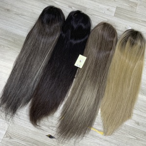 High Quality Customized Full Cuticles Aligned Bleached Knots Vietnamese Human <b>Hair</b> Wigs Straight Swiss 5x5 HD Lace Front Wigs - Product Image 3