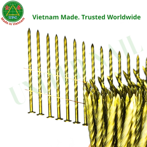 Industrial Grade Zinc Yellow-Chromate Plated Steel Coil <b>Nails</b> 2-3/4 Inch Diameter Smooth/Screw Shank Checkered Head <b>Nail</b> <b>Nail</b> - Product Image 4