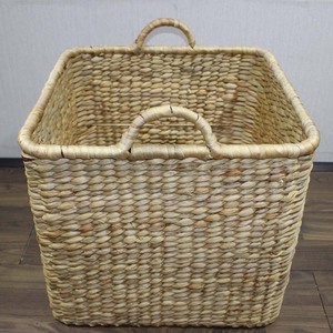 Hot Selling Water Hyacinth Laundry Hamper <b>Large</b> Square Toy <b>Storage</b> <b>Basket</b> with Durable Carrying Handles - Product Image 3