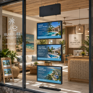 Écran publicitaire pour <span class=keywords><strong>agence</strong></span> immobilière, affichage LCD haute luminosité 3x21,5 pouces pour vitrine de bien immobilier - Product Image 1
