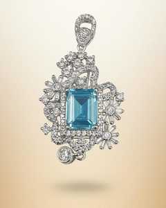 Colgante de Moissanita Copo de Nieve, Plata 925 con Baño de Rodio, Corte Esmeralda, Dije de Diamante, Joyería de Lujo para Boda de Mujer - Product Image 4