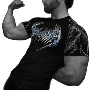 3D Digital Printing Slim Fit Sports Tight Unisex Fitness Cycling Short-sleeved Breathable <b>Compression</b> T-<b>shirt</b> - Product Image 2