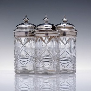 Vintage <b>Glass</b> Food Storage <b>Jar</b> With Gold Metal Lid Airtight Sealed Container <b>For</b> Kitchen Use Round Shape Handcrafted Design - Product Image 4