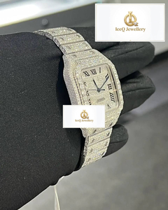 Montre de luxe pour homme en moissanite de haute qualité, style hip-hop, entièrement sertie de diamants, avec pierres VVS étincelantes et brillantes - Product Image 1
