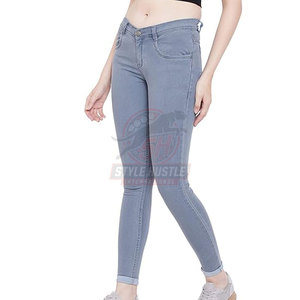Pantalones vaqueros para mujer de tamaño personalizado, transpirables, para uso en exteriores, los más vendidos al por mayor, 100% algodón. - Product Image 2