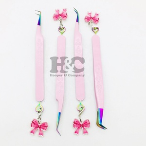 Custom Charm Tweezers <b>mink</b> Logo Stainless Steel <b>Eyelash</b> <b>Extension</b> Tweezers Professional Tweezers Charm Multi Tip Heart Design - Product Image 2