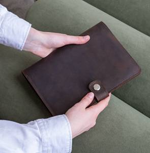 Funda de Cuero Genuino para Cuaderno A5, Resistente a Olores, Protección Reforzada, Recargable, Ideal para Viajes, Organizador y Porta Diario - Product Image 4