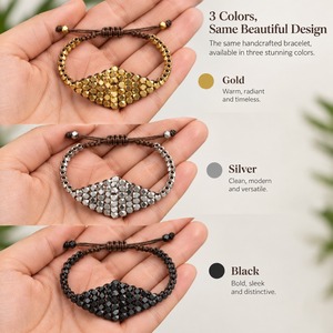 Pulsera Boho con Cuentas en Forma de Pirámide Chapada en Oro, Joyería Unisex de Aleación, Pulsera de Moda Estilo Bohemio - Product Image 5