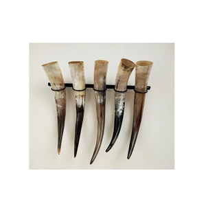 Juego de Jarrones de Flores de Cuerno de Búfalo Antiguo, Decoración Artesanal Premium, Hechos a Mano con Bambú Rústico, Decoración Elegante y Única - Product Image 1