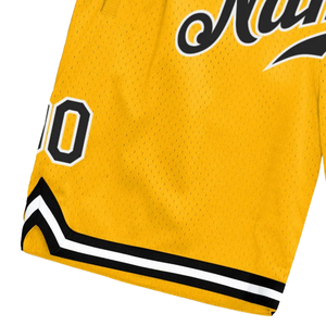 <b>Men</b> Yellow <b>Black</b> Sublimated Mesh Basketball <b>Shorts</b> Polyester Athletic Sports <b>Shorts</b> Team Uniform Training Game Wear Performance - Product Image 5
