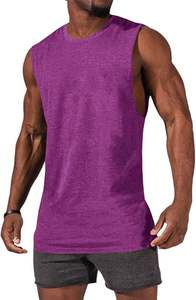 Camiseta sin Mangas de Algodón para Hombre, Personalizable, de Color Sólido, Secado Rápido, Transpirable, la Más Vendida - Product Image 4