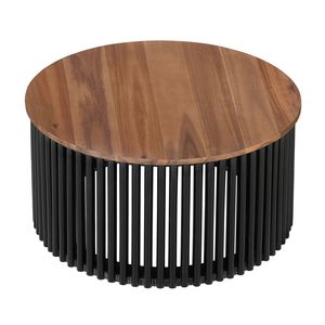 Mesa de Centro de Madera Maciza ACACIA en Color Natural y Negro - Product Image 6