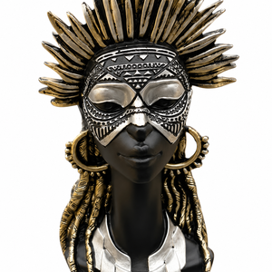 Escultura de Busto de Dama Africana, Arte Tribal Moderno, Figura de Poliresina, Adorno Decorativo para Mesa, para Decoración del Hogar u Oficina - Product Image 4