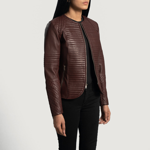 Veste d'hiver matelassée respirante en cuir véritable pour femme, best-seller, avec logo et couleur personnalisés, matériau de haute qualité - Product Image 4