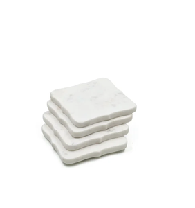 <b>Marble</b> <b>Coaster</b> Top designer Piece Round Stone Drink <b>Coasters</b> Modern Design Non Slip Wooden Box Included - Product Image 2