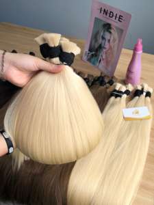 Extensiones de Cabello Remy 100% de Donante Único Hechas en Vietnam, Cabello Humano Virgen de Doble Trama, Lacio Sedoso Ondulado Rubio de Alta Calidad - Product Image 5