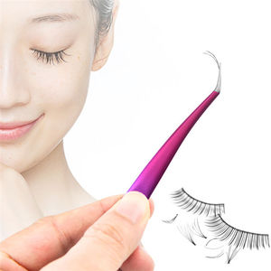 Professional Customizable Stainless Steel Eyelash Tweezers 10mm Comfortable Handle <b>Precision</b> Smooth Tip Wholesale Extension Bulk - Product Image 5