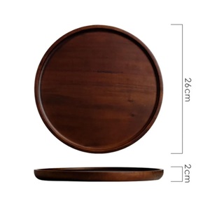 Plato Decorativo Redondo de Madera Rústica Natural Hecho a Mano para Bautizos, Cumpleaños, Catering y Hostelería - Product Image 6