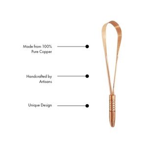 Traditional Copper Tongue <b>Cleaning</b> Tool Reusable Oral Care <b>Scraper</b> Designed for Daily Fresh Breath Support and Complete Hygiene - Product Image 2