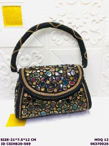 Luxury Handmade Crystal Beaded Evening Handbag for Women | Designer Stone Embellished Party Purse | Bridal <b>Wedding</b> <b>Clutch</b> Bag - Product Image 3