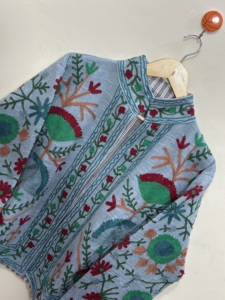 Maaunique Hand Embroidered Floral Cotton Breathable Eco-Friendly Unisex O-Neck Full Sleeve Plus Size Casual Autumn/Winter <b>Coat</b> - Product Image 5