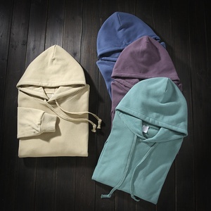 Fabricants de sweats à capuche unisexes écologiques en coton tricoté avec logo personnalisé, échantillon gratuit, 100% coton, 330G, sweat à capuche lourd vierge de créateur - Product Image 1
