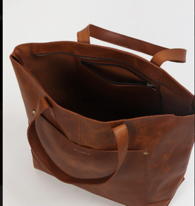 Vintage <b>Leather</b> Weekender Duffel <b>Bag</b> Unisex <b>Soft</b> Handle Zipper Closure Daily Use 36-55L Capacity Durable Polyester Lining - Product Image 4