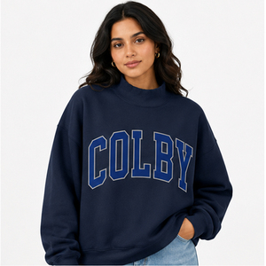Sweat-shirt Colby surdimensionné à col rond, manches régulières, unisexe, en polaire, décontracté, automne, vert, bleu, imprimé lettres - Product Image 3