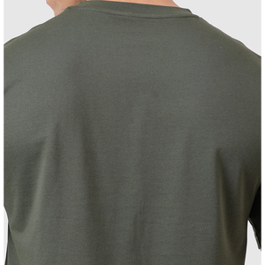 เสื้อยืดคอกลมผ้าฝ้ายทรงปกติสำหรับผู้ชายสีขาวล้วน น้ำหนัก 180 กรัม แต่งขอบตัดสี แห้งเร็ว ระบายอากาศได้ดี รับผลิตตามสั่งขายส่ง - Product Image 5