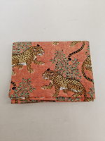 Serviette de cuisine et de salle à manger en coton à imprimé floral Orange Jungle, décorative, lavable en machine, imprimée à la main au tampon et au sérigraphie, Shree