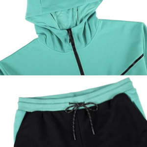 Ensemble de survêtement homme personnalisé en gros, style streetwear, coupe classique, col à capuche, 100 % coton léger, design 2-en-1, hiver - Product Image 2