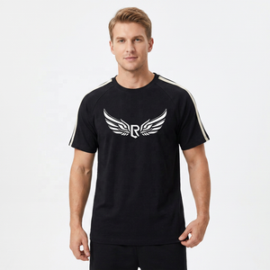 Camiseta de Manga Corta Negra para Hombre, Corte Regular, Cuello Redondo Informal, Tejido de Algodón, Color Sólido - Product Image 6