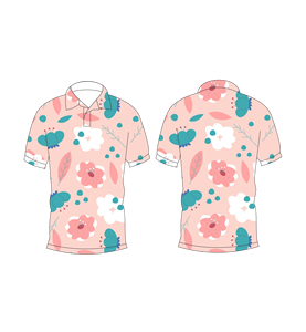 เสื้อโปโลแขนสั้นผู้ชายพิมพ์ลายดอกไม้สีชมพูเสื้อแฟชั่นฤดูร้อนลำลองสำหรับผู้ชาย - Product Image 3