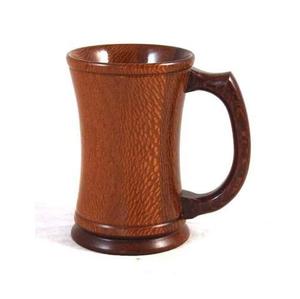 Chope à bière en bois écologique, artisanale classique avec poignée pour usage domestique, artisanat en bois - Product Image 6