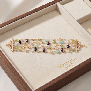 Beautiful Beaded Layered Tennis <b>Bracelets</b> 925 Sterling <b>Silver</b> Gold Plated Handmade Trendy Wedding Gift Party Fine Jewelry - Product Image 5